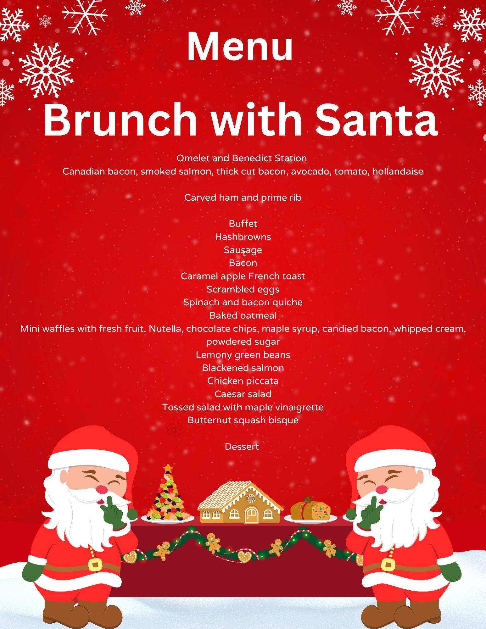 Brunch with Santa Menu